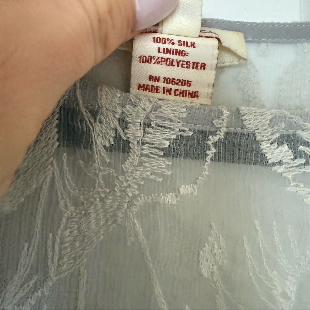 Sundance Silk Sheer Floral Boho Blouse Size XS - Picture 5 of 8